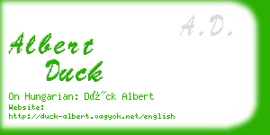 albert duck business card